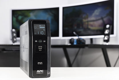 APC UPS 1350VA Sine Wave UPS Battery Backup and Surge Protector, BR1350MS Backup Battery Power Supply with AVR, (2) USB Charger Ports 1350VA Power Supply