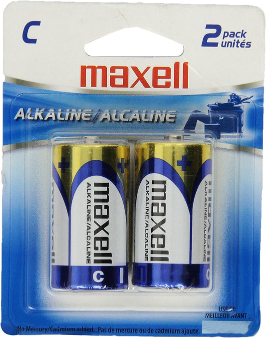 Maxell 723320 Long-Lasting High Value Dependable Alkaline Battery Ready-to-go High Compatibility C Cell 2-Pack