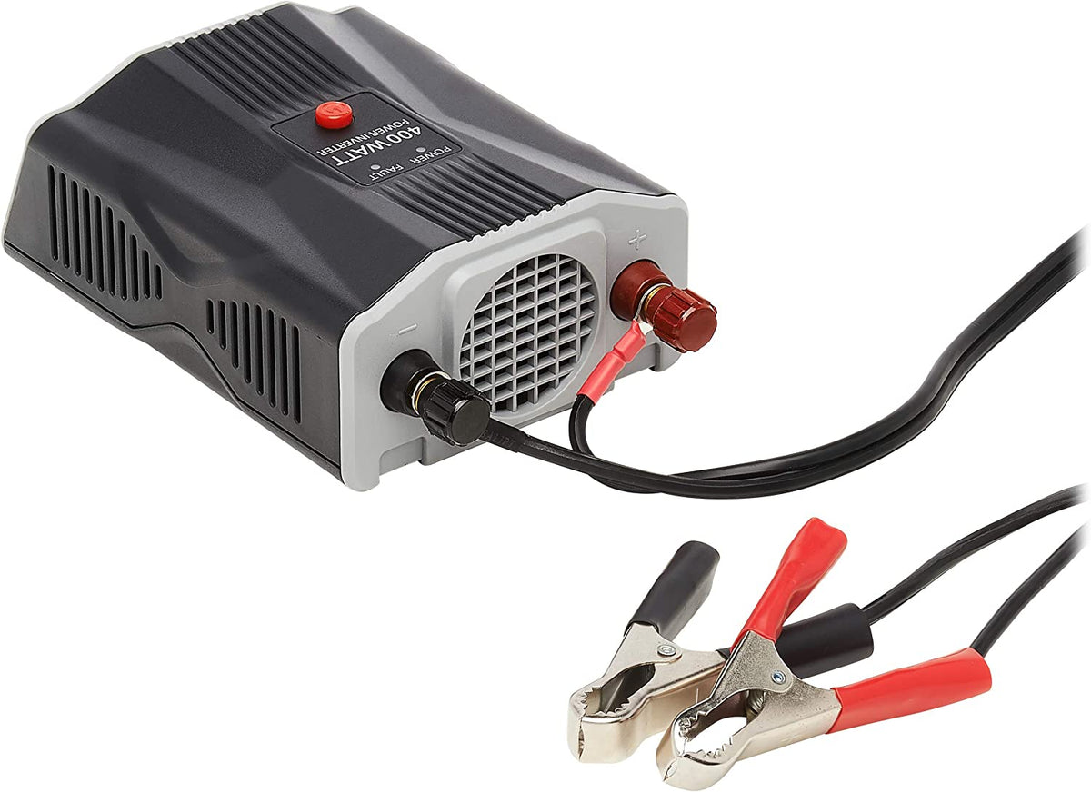 Tripp Lite 400W Car Power Inverter with 2 Outlets &amp; 2 USB Charging Ports, Auto Inverter, Ultra Compact (PV400USB),Gray