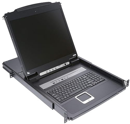ATEN CL5708N Slideaway 8-Port PS/2 USB VGA KVM Switch with 19" LCD, Daisy-Chain Port, and USB Peripheral Support