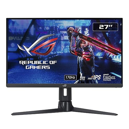 ASUS ROG Strix 27” 1080P Gaming Monitor (XG276Q) - Full HD, IPS, 170Hz, 1ms, Extreme Low Motion Blur, FreeSync Premium Technology, DisplayPort, HDMI, Tripod Socket for Webcam, DisplayHDR400, Black