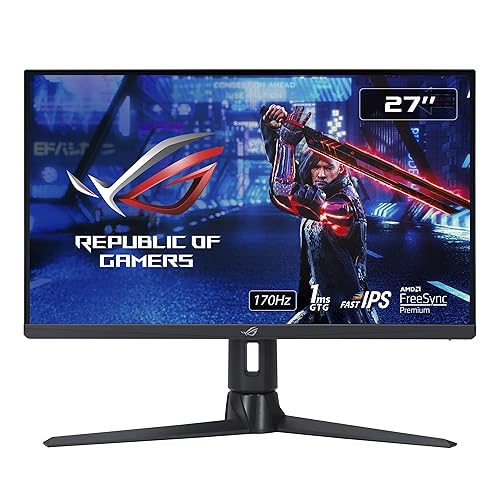 ASUS ROG Strix 27” 1080P Gaming Monitor (XG276Q) - Full HD, IPS, 170Hz, 1ms, Extreme Low Motion Blur, FreeSync Premium Technology, DisplayPort, HDMI, Tripod Socket for Webcam, DisplayHDR400, Black