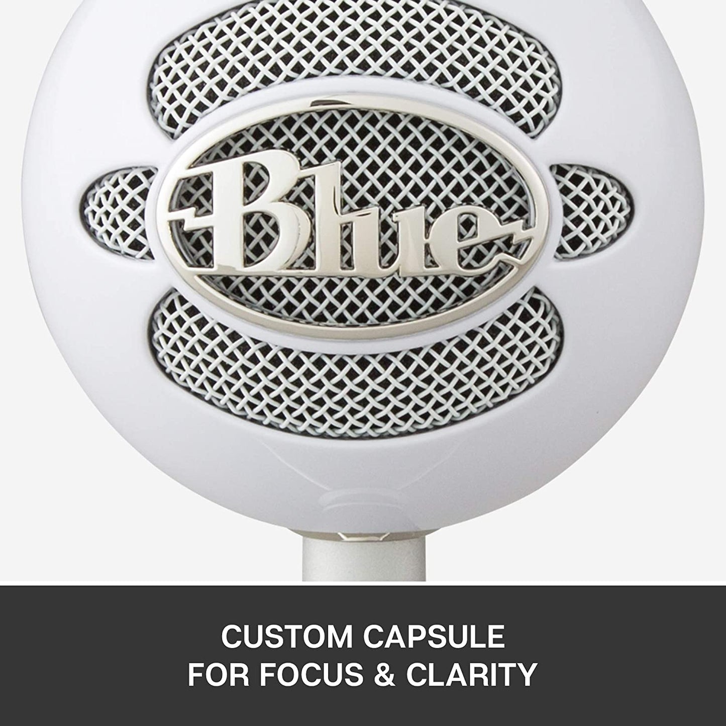 Blue microphones Blue Snowball iCE Plug 'n Play USB Microphone for Recording, Streaming, Podcasting, Gaming on PC and Mac, with Cardioid Condenser Capsule, Adjustable Desktop Stand and USB cable - White