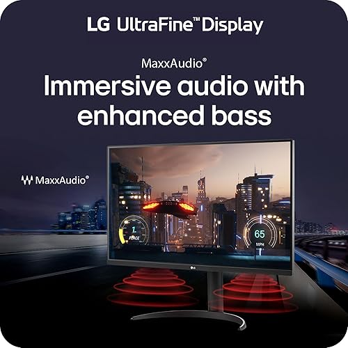 LG 32UR550K 32" UHD 4K Monitor, 3840x2160, HDR 10, DCI-P3 90%, Stereo Speaker 10W, 60Hz, 4ms, HDMI 2.0, DisplayPort, Headphone Out, Stand Pivot, Black 32" Tilt/Height/Pivot External Speakers