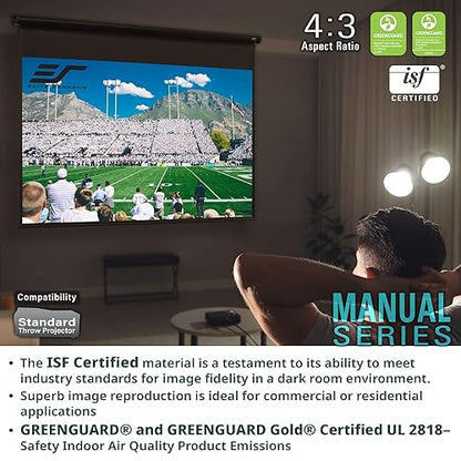 Elite Screens Manual Series, 150-INCH 16:9, Pull Down Manual Projector Screen with AUTO Lock, Movie Home Theater 8K / 4K Ultra HD 3D Ready, 2-Year Warranty, M150XWH2 White 16:9, 150-inch