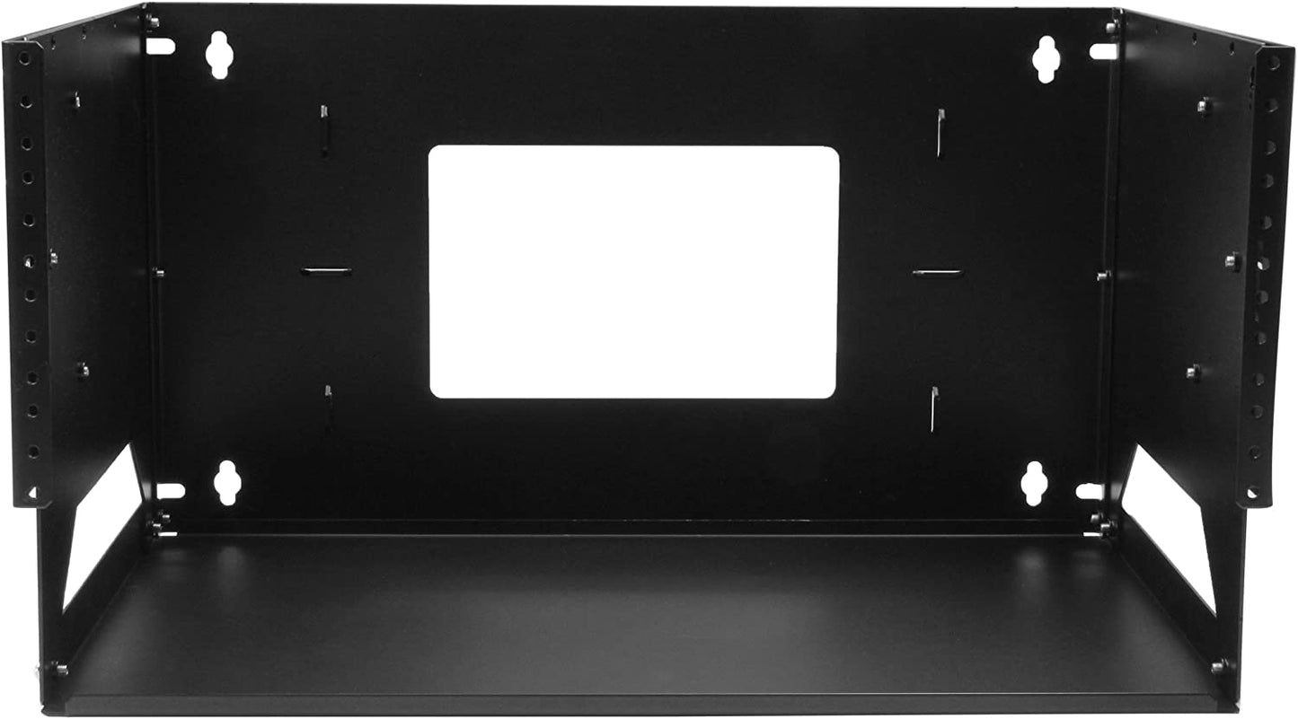 StarTech.com 4U Open Frame Wall Mount Network Rack w/ Built in Shelf - 2-Post Adjustable Depth (12" to 18") Equipment Rack - 75.2lbs (WALLSHELF4U) 4U Adjustable Depth w Shelf
