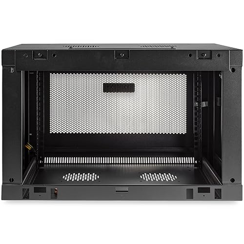 StarTech.com 2-Post 6U Wall Mount Network Cabinet w/ 1U Shelf, 19 Wall-Mounted Server Rack for IT / Data Computer Equipment 6U| 14.6 Depth Cabinet