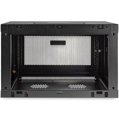 StarTech.com 2-Post 6U Wall Mount Network Cabinet w/ 1U Shelf, 19 Wall-Mounted Server Rack for IT / Data Computer Equipment 6U| 14.6 Depth Cabinet