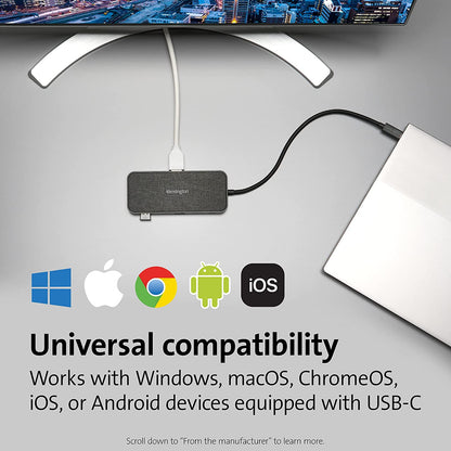 Kensington SD1650P USB-C 4K Docking Station with 100W Power Pass-Through - Windows/MacOS/Chrome/iOS/Android (K34020WW)