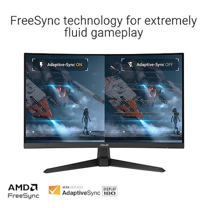 ASUS TUF Gaming 27” 1440P Curved HDR Gaming Monitor (VG27WQ3B) - QHD (2560 x 1440), 180Hz, 0.5ms, 1500R, Extreme Low Motion Blur, FreeSync, 90% DCI-P3, Shadow Boost, DisplayWidget