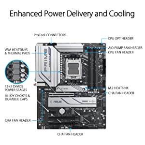ASUS Prime X670-P WiFi Socket AM5 (LGA 1718) Ryzen 7000 ATX Motherboard(DDR5,Three M.2 Slots, USB 3.2 Gen 2x2 Type-C®, USB4® Support, WiFi 6 and 2.5Gb Ethernet)