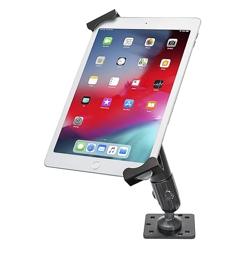 Tabletop Wall Mount – CTA Multi-Mount Carbon Fiber Support Arm for iPad 10th Gen 10.9 iPad 7/8/9 Gen 10.2” iPad Pro 12.9” Surface Pro 4 Surface Go 3 ?Galaxy Tab & More - Silver (AUT-VDMS)
