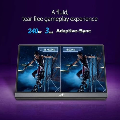 ASUS ROG Strix XG17AHPE 17.3” Portable Gaming Monitor, 1080P Full HD (1920 x 1080), IPS, 240Hz, Adaptive-Sync, Eye Care, Micro-HDMI USB-C, 3 Hour Battery Life 17" IPS 240Hz w/ Smart Cover
