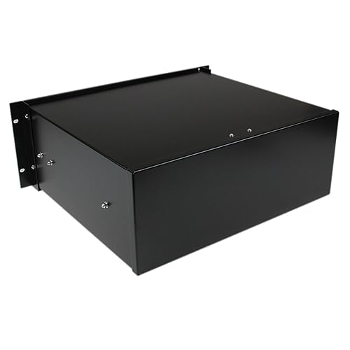 StarTech.com 4U Rack Mount Drawer - 55 lb (25 kg) - 4U Steel Storage Rack Drawer for 19 AV/Sever/Network Equipment Rack or Cabinet (4UDRAWER) Black 14 Inch depth