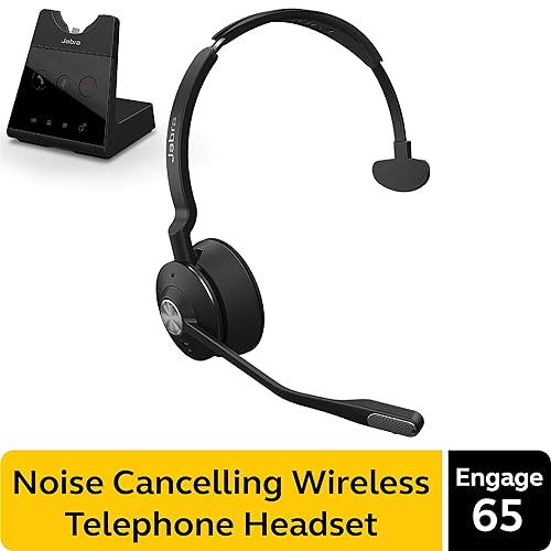 Jabra Engage 65 Wireless Headset, Mono – Telephone Headset with Industry-Leading Wireless Performance, Advanced Noise-Cancelling Microphone, Call Center Headset with All Day Battery Life Engage 65 Mono