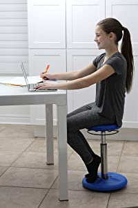 Kore design Kore Adjustable Height Wobble Chair, Active Sitting for Children, Kids, Teens: Better Than a Balance Ball, Flexible Classroom Seating, Adjusts from 16.5 to 24 inches, Blue Blue 16.5in-24in