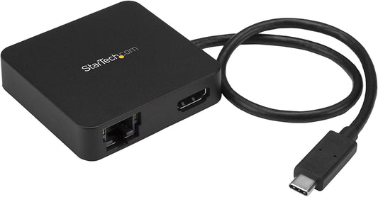 StarTech.com USB C Multiport Adapter - Portable USB-C Mini Dock 4K HDMI Video - Gigabit Ethernet, USB 3.0 Hub (1x USB-A 1x USB-C) - USB Type-C Multiport Adapter - Thunderbolt 3 Compatible (DKT30CHD) 1x USB-A 3.0 | 1x USB C-(5Gbps) | HDMI