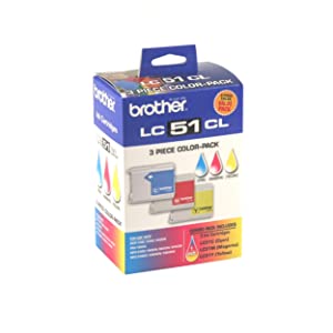Brother Genuine Standard Yield 3 Pack Color -Ink -Cartridges, LC513PKS, Includes 1 -Cartridge Each of Cyan, Magenta &amp; Yellow, Page Yield Up To 400 Pages/ -Cartridge, Amazon Dash Replenishment -Cartridge, LC51