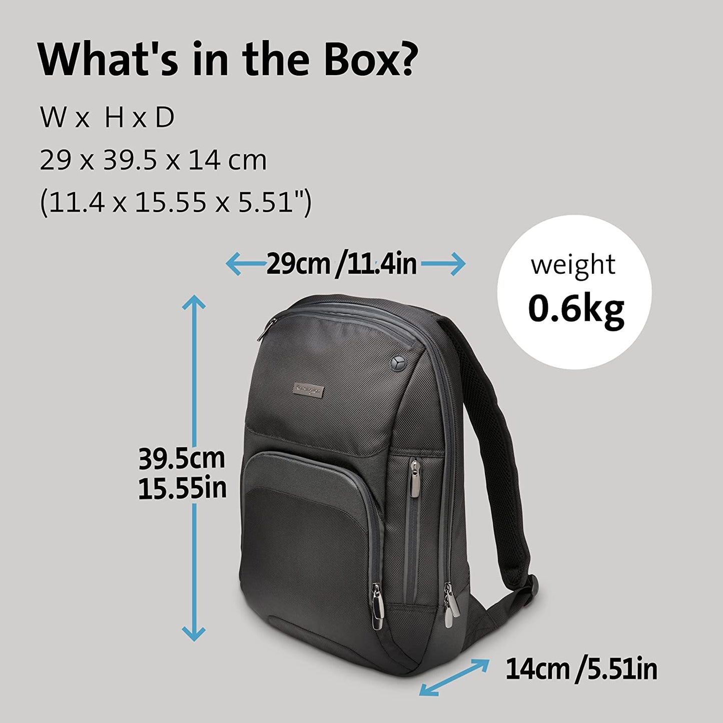 Kensington Triple Trek Slim Backpack for MacBooks, Chromebooks, Tablets &amp; Ultrabooks up to 13-Inch-14-Inch (K62591AM), Black