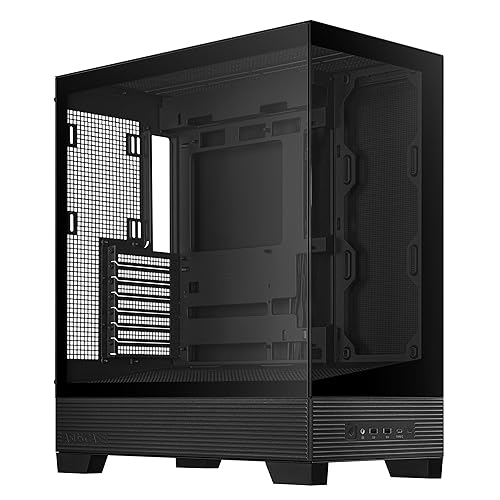 ASUS A31 Black ATX Mid-Tower Gaming Case, Dual-Sided Tempered Glass, Frameless Design, BTF Hidden Connectors, 360 AIO Support, 8° Angled Base, ARGB Ready, Optimized Airflow, Seamless Cable Management ATX|Dual-sided Tempered Glass A31|BTF|Black