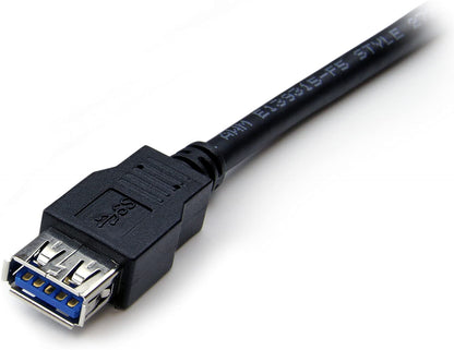 StarTech.com 2m Black SuperSpeed USB 3.0 Extension Cable A to A - Male to Female USB 3.0 Extender Cable - USB 3.0 Extension Cord - 2 Meter (USB3SEXT2MBK), 6.5 ft 6.5 ft Black