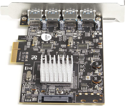 StarTech.com 4-Port USB PCIe Card - 10Gbps USB 3.1/3.2 Gen 2 Type-A PCI Express Expansion Card with 2 Controllers - 4X USB-A - USB PCIe Add-On Adapter Card - Windows/Mac/Linux (PEXUSB314A2V2)