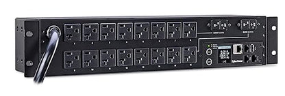 CyberPower PDU31003 Monitored PDU, 120V/30A, 16 Outlets, 2U Rackmount, Black