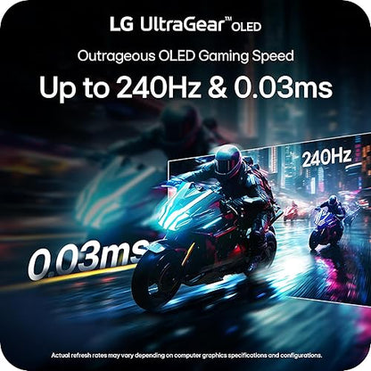LG 27GX704A-B 27-inch Ultragear OLED Gaming Monitor QHD 1440p 240Hz, 0.03ms, NVIDIA G-Sync, AMD FreeSync Premium Pro, HDMI, USB, Tilt/Height/Swivel/Pivot Stand, Black 27" QHD 2560 x 1440 240Hz
