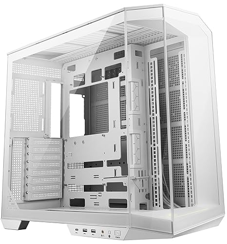 MSI MAG PANO 100L PZ White Mid Tower ATX Gaming Case, ABS Plastic, SPCC Steel, Tempered Glass, Support Back-Connect, 270-degree Panoramic Display, GPU Support Stand, Dust Filter