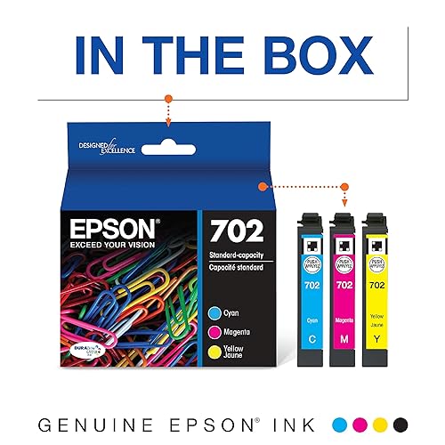 Epson DURABrite Ultra T702 Original Ink Cartridge - Cyan, Magenta, Yellow