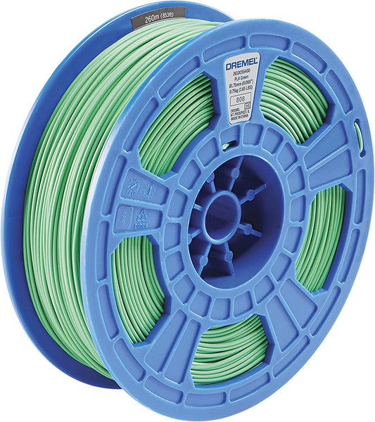 Dremel DigiLab PLA-GRE-01 3D Printer Filament, 1.75 mm Diameter, 0.75 kg Spool Weight, Color Green, RFID Enabled, New Formula and 50 Percent More per Spool