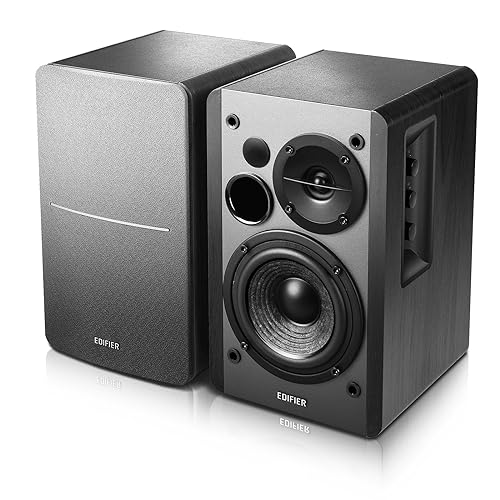 Edifier R1280DB Powered Bluetooth Bookshelf Speakers - Optical Input - Wireless Studio Monitors - 4 Inch Near Field Speaker - 42w RMS - Black