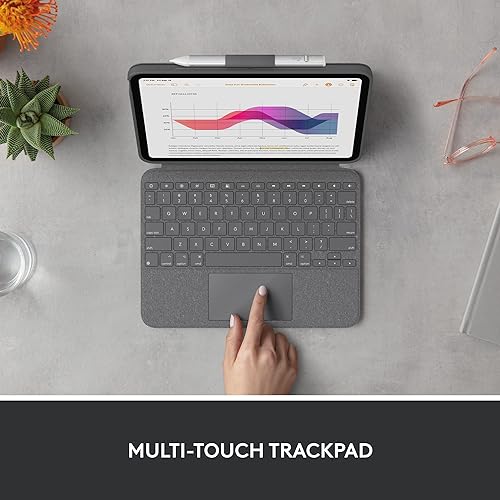 Logitech Combo Touch Detachable 10th Gen iPad Keyboard Case with Large Precision Trackpad, Full-Size Backlit Keyboard, and Smart Connector Technology - Oxford Gray Combo Touch Tablet Keyboard Oxford Gray
