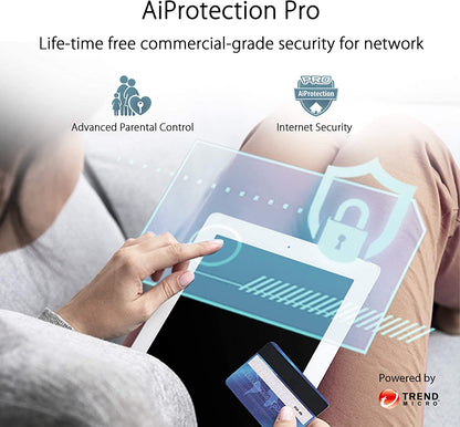 ASUS ZenWiFi AX Whole-Home Tri-Band Mesh WiFi 6 System (XT8) - 2 Pack, Coverage up to 5,500 sq.ft or 6+Rooms, 6.6Gbps, WiFi, 3 SSIDs, Life-time Free Network Security and Parental Controls, 2.5G Port CA version