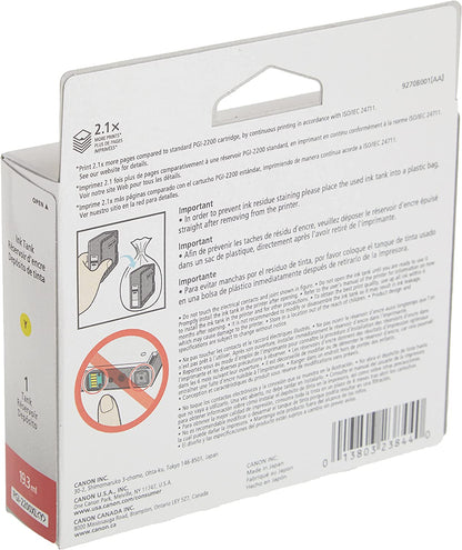 Canon PGI-2200XL Yellow Ink-Tank Compatible to IB4120, MB5420, MB5120, IB4020, MB5020, MB5320 CanonInk MAXIFY PGI-2200 XL Yellow Pigment Ink Tank