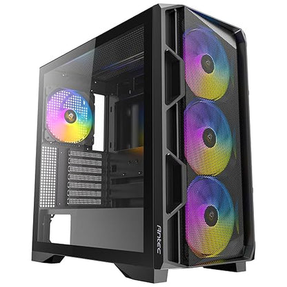 Antec AX1000 ARGB, 4 x 140mm ARGB PWM Fans Included, Fan Controller, Up to 9 Fans Simultaneously, Type-C 3.2, Full-View Tempered Glass Side Panel, 360mm Radiator Support, Mid-Tower ATX PC Case