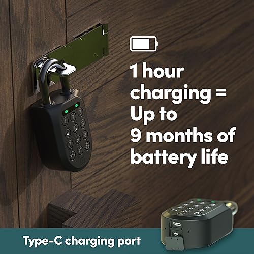 Igloohome Smart Padlock 2 (SP2), Generate Access from Anywhere, No WiFi Needed, Compatible with iPhone & Android – Weatherproof, Waterproof and Rechargeable Battery