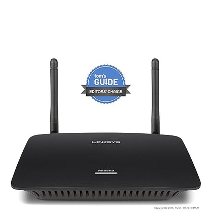 Linksys RE6500: AC1200, Dual-Band Wi-Fi Extender, Internet Booster, 4 Gigabit Ethernet Ports, Uninterrupted Streaming and Gaming (Black) AC1200 (Speed) RE6500 - 2,000 Sq. FT - 1200 Mbps