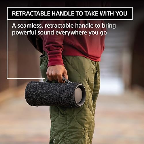 Sony SRS-XG300 X-Series Wireless Portable-Bluetooth Party-Speaker IP67 Waterproof and Dustproof with 25 Hour-Battery and Retractable Handle, Black SRSXG300 Speakers Black