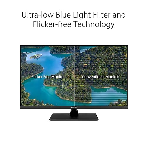 ASUS 31.5” 4K HDR Eye Care Monitor (VP327Q) – UHD (3840 x 2160), 99% sRGB, HDR-10, Adaptive-Sync, Speakers, DisplayPort, HDMI, Flicker Free, Blue Light Filter, VESA Mountable