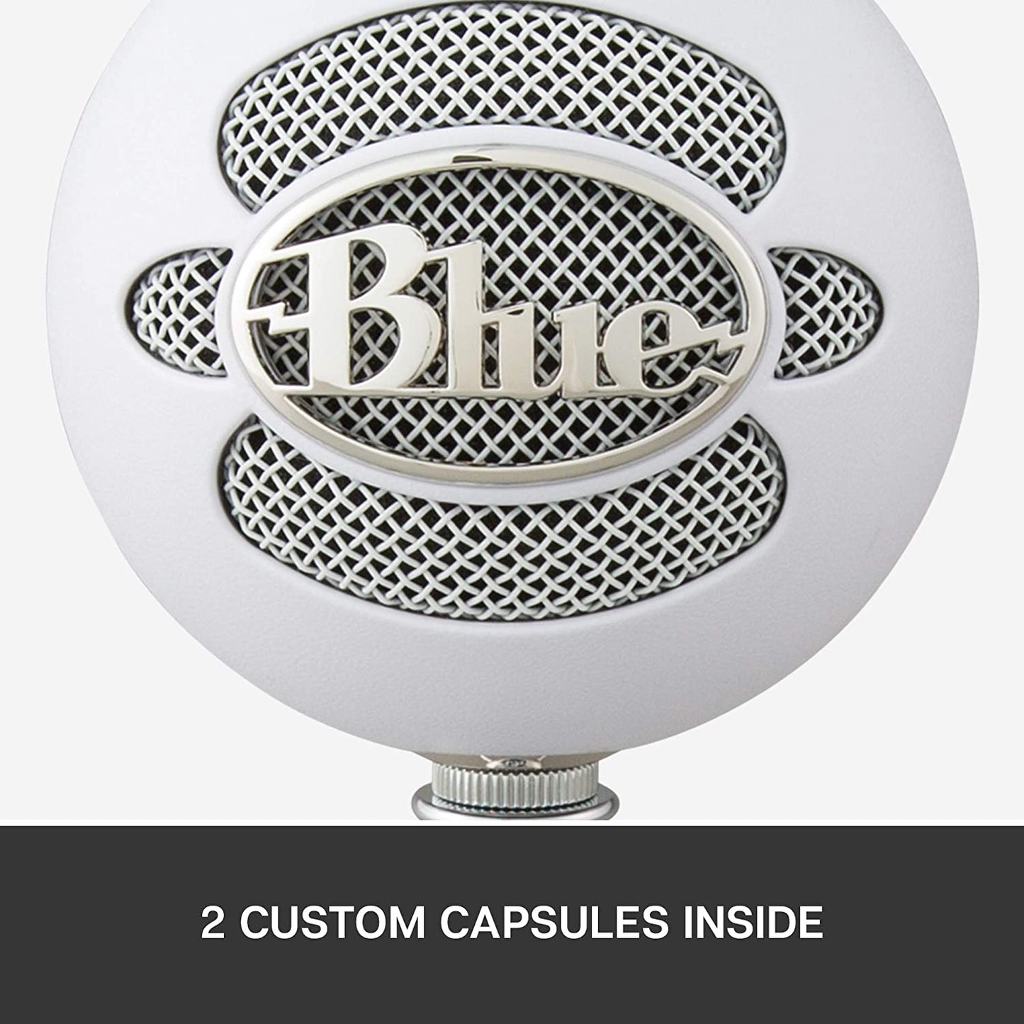 Blue microphones Blue Snowball USB Microphone for Recording, Streaming, Podcasting, Gaming on PC and Mac, Condenser Mic with Cardioid and Omnidirectional Pickup Patterns, and Stylish Retro Design - Textured White