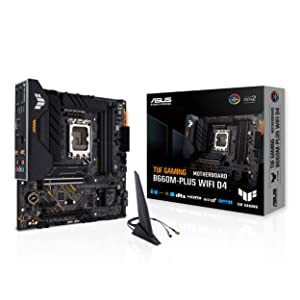 ASUS TUF Gaming B660M-PLUS WiFi D4 LGA 1700(Intel 12th Gen) mATX Gaming Motherboard (PCIe 5.0,DDR4,2xPCIe 4.0 M.2 Slots,WiFi 6,2.5 Gb LAN,Front USB 3.2 Gen 1 Type-C,Two-Way AI Noise Cancelation)