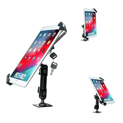 Tabletop Wall Mount – CTA Multi-Mount Carbon Fiber Support Arm for iPad 10th Gen 10.9 iPad 7/8/9 Gen 10.2” iPad Pro 12.9” Surface Pro 4 Surface Go 3 ?Galaxy Tab & More - Silver (AUT-VDMS)