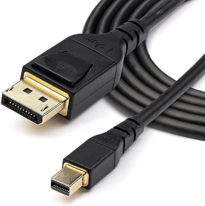 StarTech.com 6ft (2m) VESA Certified Mini DisplayPort to DisplayPort 1.4 Cable - 8K 60Hz HBR3 HDR - Super UHD mDP to DP 1.4 Cord - Slim (34 AWG) Ultra HD 4K 120Hz - Monitor/Video Cable (DP14MDPMM2MB) 6 ft / 2 m