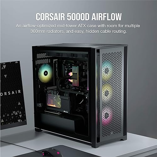 Corsair 5000D Airflow Tempered Glass Mid-Tower ATX PC Case - Black
