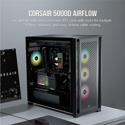 Corsair 5000D Airflow Tempered Glass Mid-Tower ATX PC Case - Black