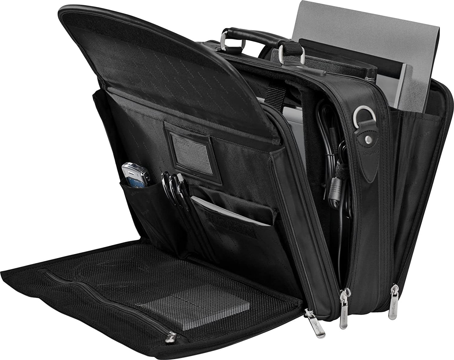 Targus Trademark Notepac Plus Carrying Messenger Bag with Shoulder Straps fit up to 16-Inch Laptop/Notebook, Black (CTM400) Deluxe Carrying Case
