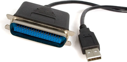 StarTech.com 10 ft USB to Parallel Printer Adapter - M/M - USB to ieee 1284 - USB to centronics - USB to Parallel Cable (ICUSB128410), Black USB to Parallel 10ft