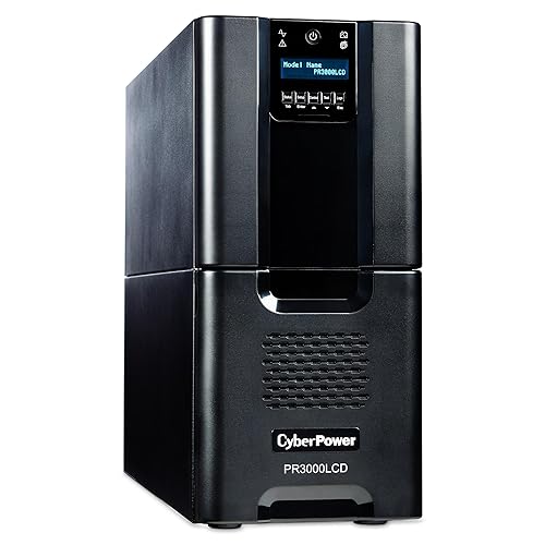 CyberPower PR3000LCD Smart App Sinewave UPS System, 3000VA/2700W, 10 Outlets, AVR, Tower 3000VA UPS System