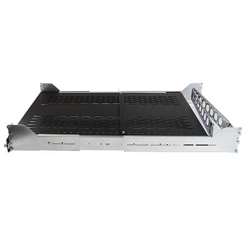 StarTech.com 2U Vented Sliding Rack Shelf w/ Cable Management Arm & Adjustable Mounting Depth - 110lbs / 50kg - 24in Deep Tray 125 lbs | Vented